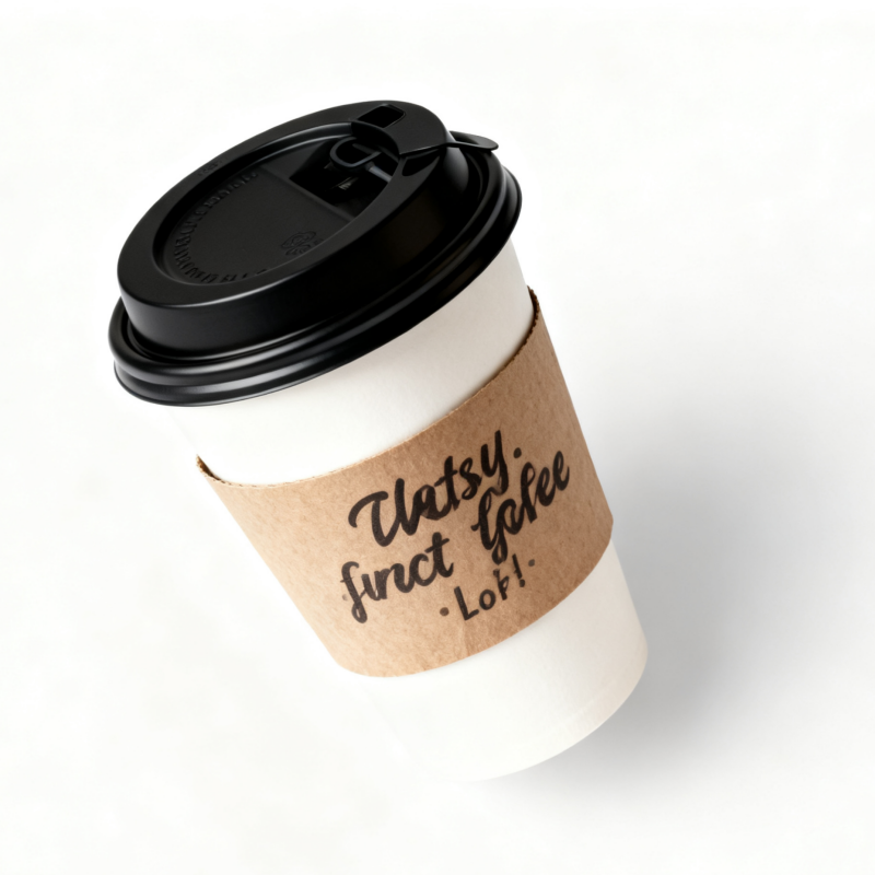 Eco-friendly water-based coating customized disposable single and double wall coffee paper cup with lid cup cover