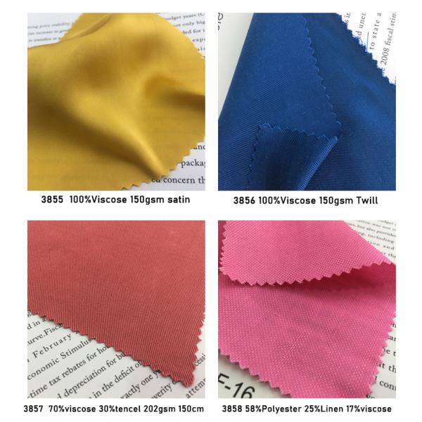 soft Wave Pattern 35% Rayon 65% Viscose Woven Fabric 140-160gsm