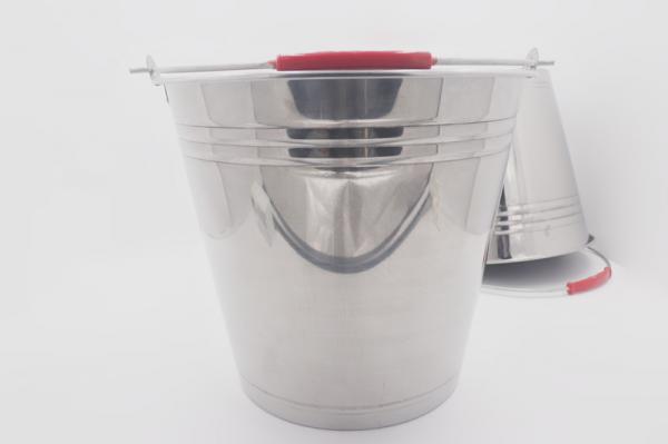 Quality 5L China bucket manufacture stainless steel pail bucket with handle ice bucket metal milk bucket for sale