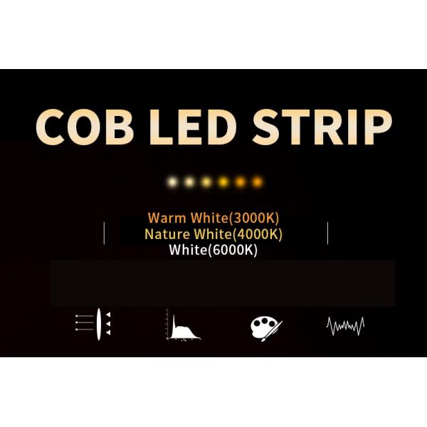 Color Changing Multicolor Flexible COB LED Strip Light 16.4ft 5m 24V for Room Bedroom Party DIY Decoration