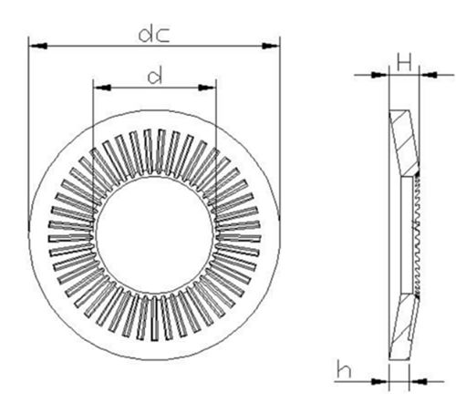Dacromet Spring Washer And Flat Washer NFE25511 Lock Carbon Steel Grooved