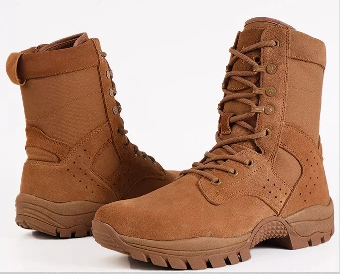 Lightweight Composite Toe Military Boots Backpacking Brown Army Cadet Boots