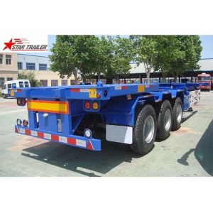 3 Axles 40T Sliding Skeletal Trailer Chassis With Heavy Duty Capacity