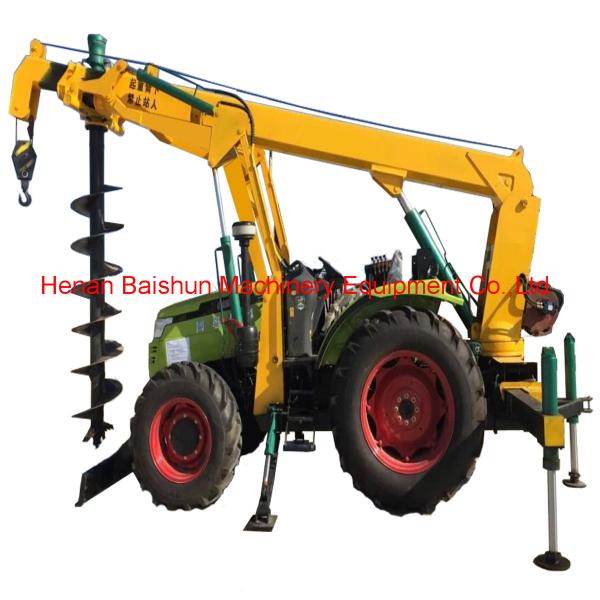 Hydraulic ground digger auger drill attachment for excavator