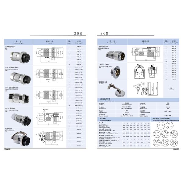 Circular Aviation Connectors Solder Panel Mount Socket PCB Male Female Connectors