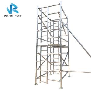 8m Height Folding Scaffold Ladder , Lightweight Aluminum Scaffold Platform