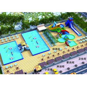 Outdoor Entertainment Inflatable Water Parks / Commercial Water Slide