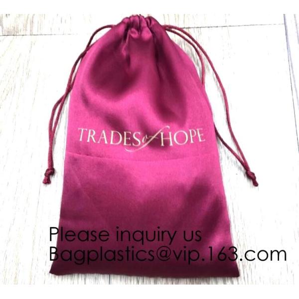 Gold thick Satin Drawstring Gift Bags,Black Drawstring Satin Bag With Ruffle,Small Satin Drawstrings Bags For Jewelry