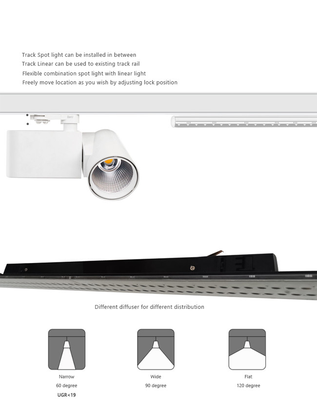 Track Lighting Rail with 3 Phase Track Rail for Universal Track Spot Light