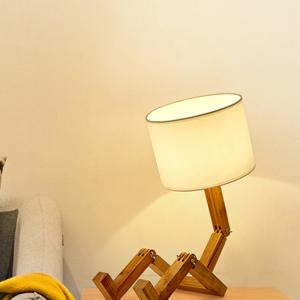 China Folding Table Lamp Creative European Fashion Bedroom wood robot art table lamp(WH-MTB-28) on sale