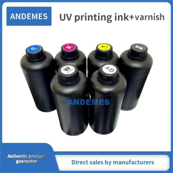 CMYKW V UV Vanish Ink For Digital Printing 1000ml For Sticker Flatbed UV Printer I3200 XP600 Heads