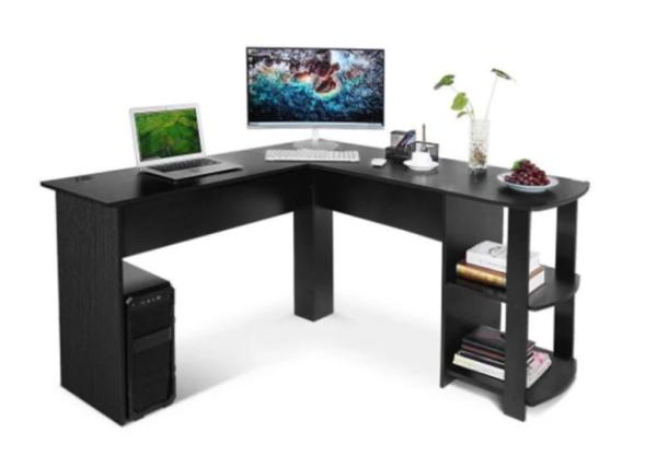 Quality Modern Wooden Computer Table Laptop Notebook Desk Bookshelf with Storage for Home Workstation for sale