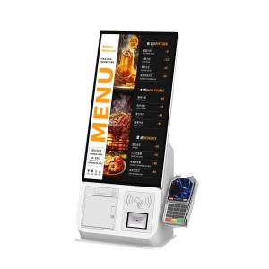 China 21.5 Inch Self Ordering Machine With Thermal Printer And QR Scanner Credit Card Reader on sale