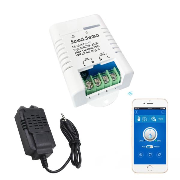 Quality WiFi Smart Switch Temperature Humidity Monitor Kit With Amazon Alexa Google Home Voice Control for sale