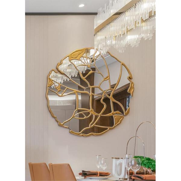 Full Length Hanging Brushed Brass Mirror 100x200cm Decorative