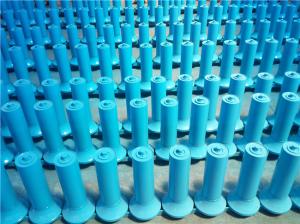 China Blue Self Aligning Conveyor Guide Roller Buffer 219mm Diameter on sale