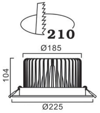 High Brightness 3500Lumen LED Down Light , 35W Aluminum LED Ceiling Lighting