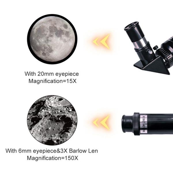 High Magnification Astronomical Refracting Telescope 70mm Aperture 400mm AZ Mount