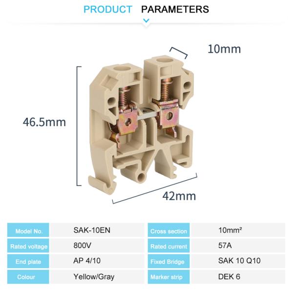 JSAK 10EN Solar Combiner Terminal Block Wire Connectors CE Certification