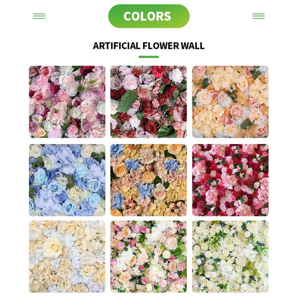 80*60cm 100*80cm 120*100cm Hanging Fake Silk Hydrangea Wall Panel