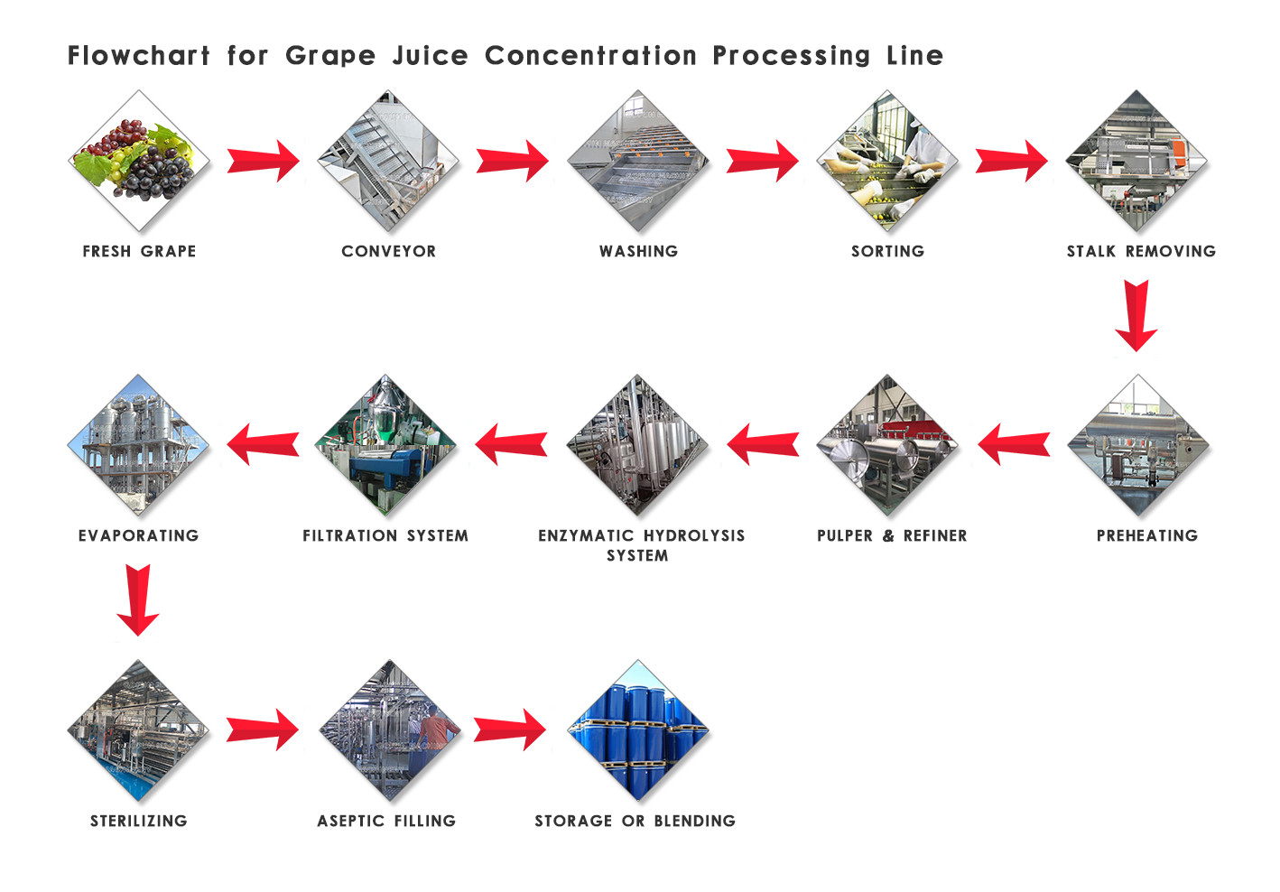Customized Industrial Juice Beverage Jam Puree Processing Line Machine For Grape Processing Plant
