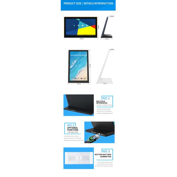 L Shaped Desktop Touch Screen Monitor RK3566 Android 11OS Tablet PC With wifi POE LED Light Bar