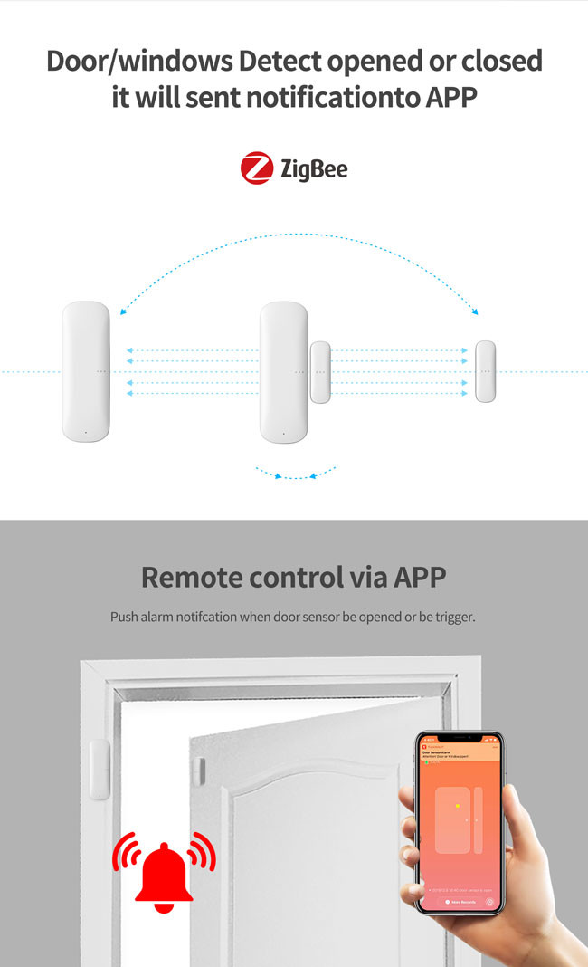 3V Battery WiFi Outdoor Gate Sensor 70m Communication Distance