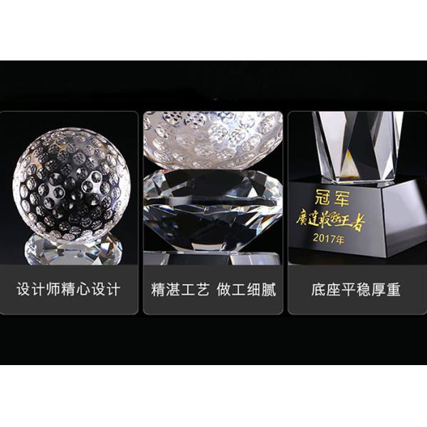 Golf Event Crystal Trophy Cup With Inside 3D Laser Golf Figure OEM Available