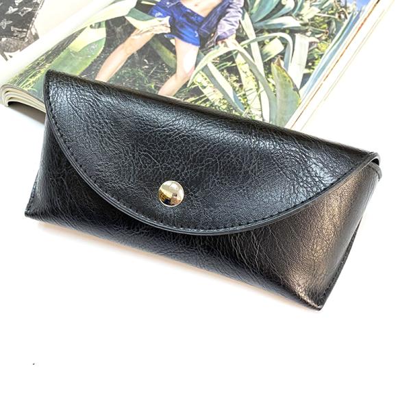 2020 fashion eyewear bag black glasses pouch custom private logo pu leather soft sunglasses case
