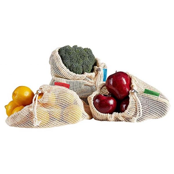 Reusable Solid Shopping Bag String Grocery Bag Shopper Cotton Tote Mesh Net Woven Portable Durable Shopping, BAGEASE