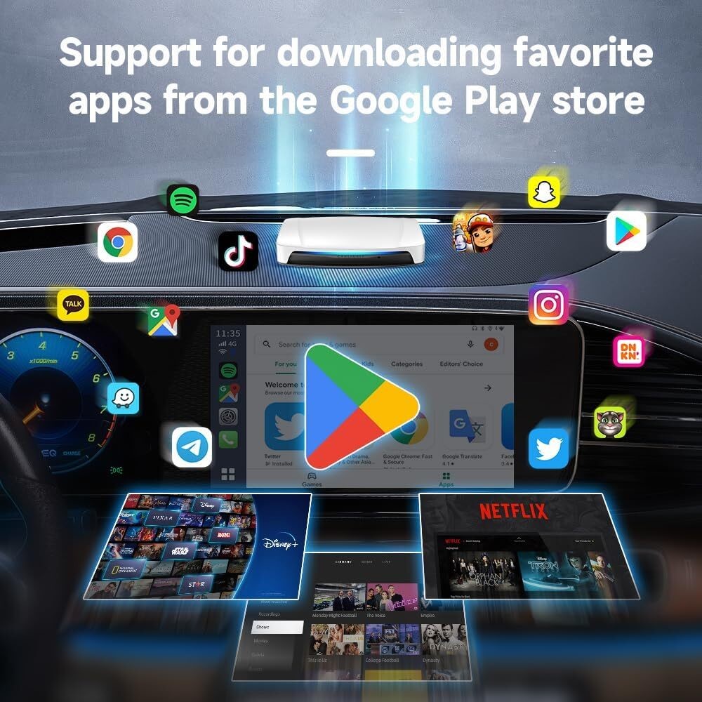 Wired to Wireless Adapter Carplay and Android Auto to Tbox CPC200 Youtube Netflix Wireless Android 13 Carplay Magicbox