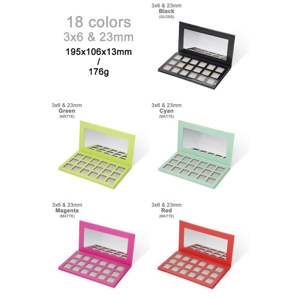 Cosmetic 23mm 9 Pan Empty Eyeshadow Palette Glossy Matte Lamination