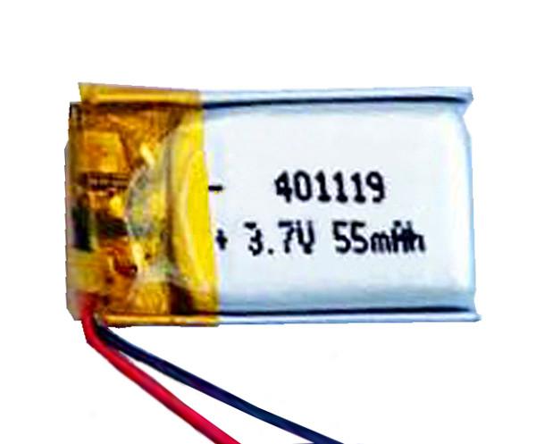 Quality Rechargeable Polymer Lithium Ion Battery Emergency Light 401119 55mAh 3.7Volt for sale