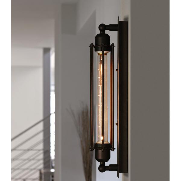 Wire Cage Wall Sconce Lamp , Black Vintage Edison Wall Light Fixtures 5.5"*4.3"*18.5"