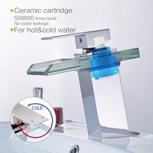 Wholesale Hotel Modern Faucets For Bathroom Sinks , Single Faucet Three Color Change from china suppliers