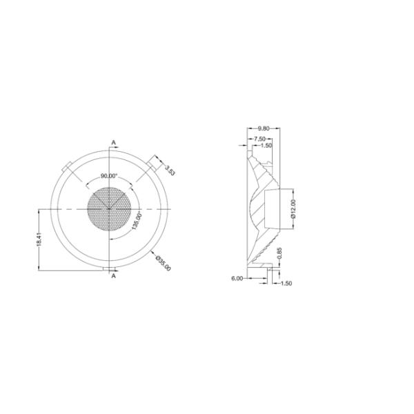 D35xH13mm COB LED Lens Weather Resistant 38 Degree For Grow Lamp