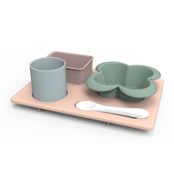 Multi Functional Silicone Tableware Set Unbreakable For Children Toddlers