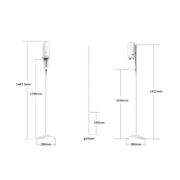 1100ml Infrared Thermometer Automatic Hand Sanitizer Dispenser Floor Stand