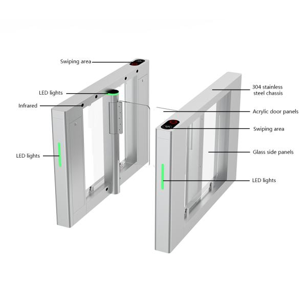 Face Recognition Barrier Turnstile Gate IP55 With LED Indicators