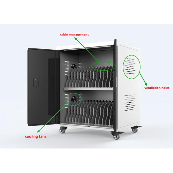 Universal Wheels 30 Slots Chromebook Laptop Charging Cart 930mm