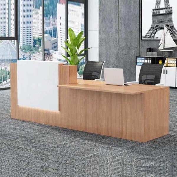 2000Wmm Executive Receptionist Desk With Two Lockable Drawers