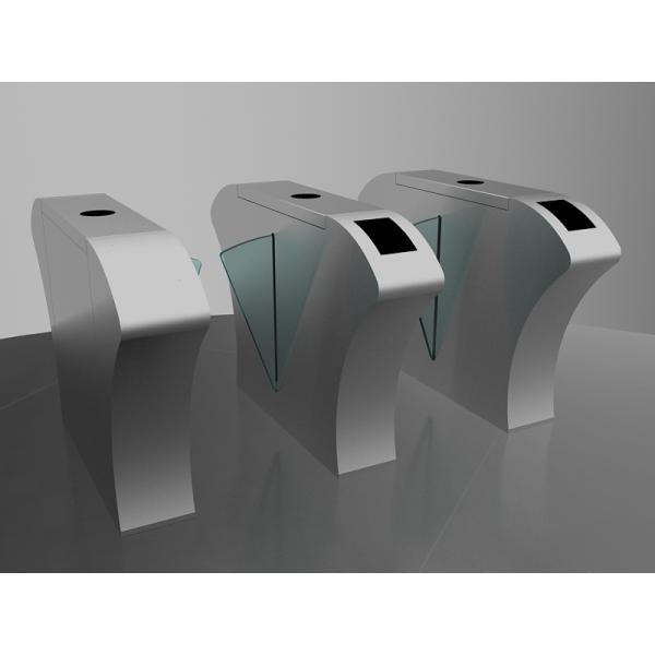 Organic Glass Flap Pedestrian Turnstile Gate , Turnstile Access Control System 20W