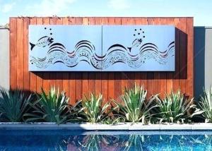China Decorative Outdoor Metal Wall Sculpture Stainless Steel Wall Mounted Screen Custom Size on sale