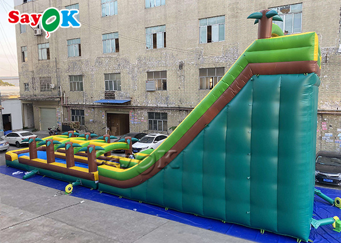 Large Multi Channel PVC Inflatable Bouncer Slide With Pool