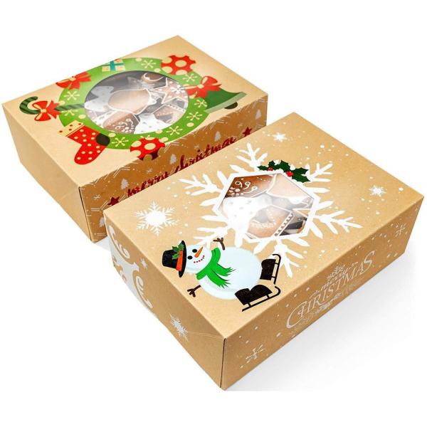 Wholesale Stock Decoration Christmas Festival Gift Box Packaging Package Paper Kraft Fold Packing Boxes for Chocolate Cake Bakery Dessert Food