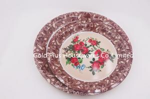 China 65cm Rose Flower Dinnerware Plate Set Party Round Bone Dishes on sale