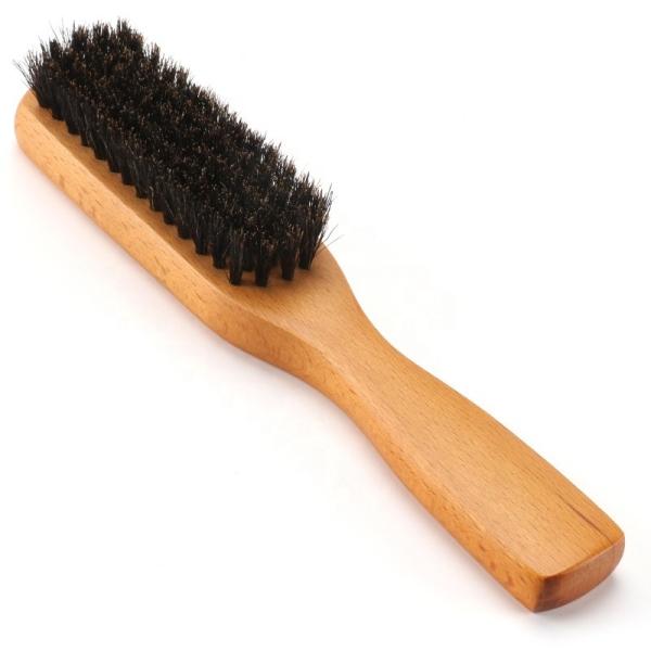 Quality Men's Beard Grooming Set with Black Beard Brush and Comb Made of Natural Boar Bristle for sale