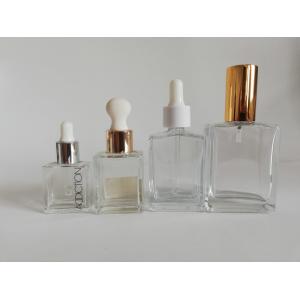 Wholesale Luxury Square Cosmetic Bottles , Durable Frosted Glass Cosmetic Bottles from china suppliers
