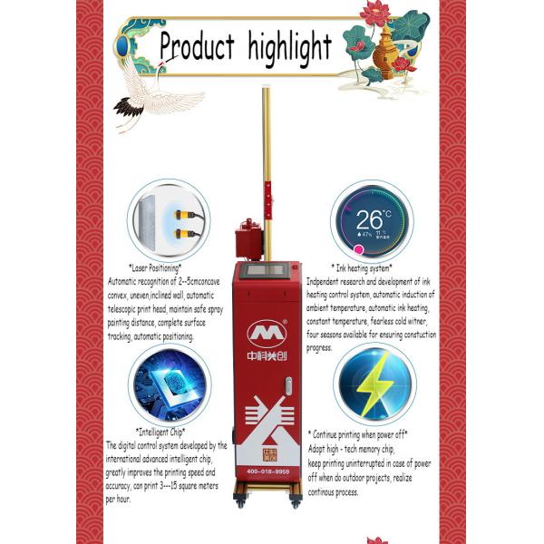 Bidirectional Digital Wall Printing Machine Automatic Painting 1.4m Folding Height