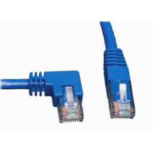 Ethernet Lan Patch Cord Network Data Cable / Right Angle Cat6 Cable Blue Color